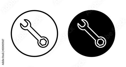 wrench icon vector isolated on white background. Wrench vector icon. Spanner symbol