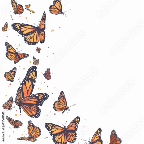 beautiful monarch butterfly illustration  isolated on a white background