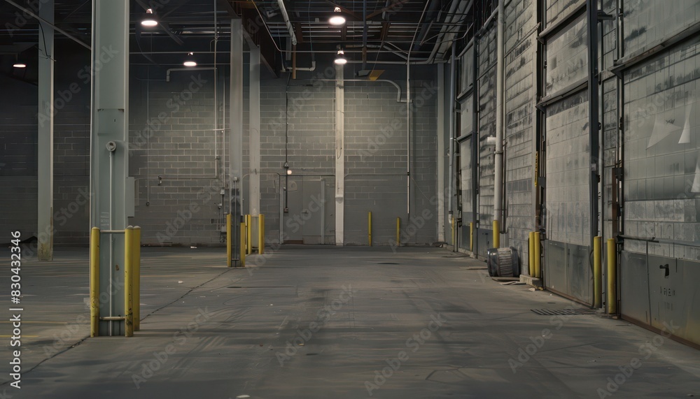 Obraz premium small empty warehouse wallpaper