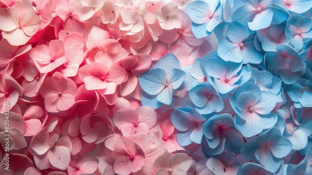 Obraz premium Close up Hydrangea Flowers on a Square Background Celebrating Easter and Mother s Day
