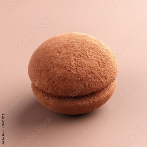 Fluffy chocolate macaron food confectionery simplicity.