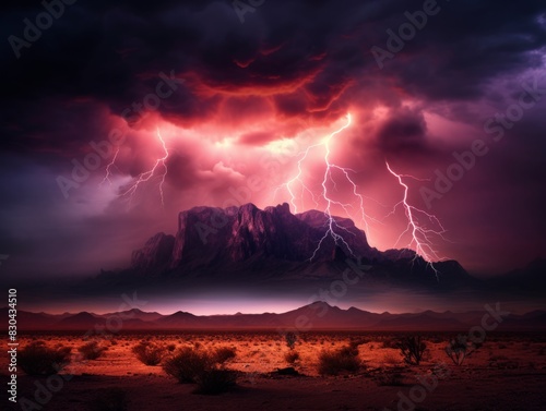 Majestic Maelstrom Lightning in a Stormy Landscape.