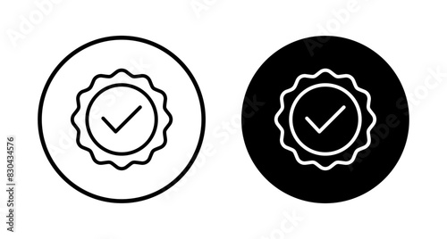 Approved icon vector isolated on white background. Certified Medal Icon vector. check mark