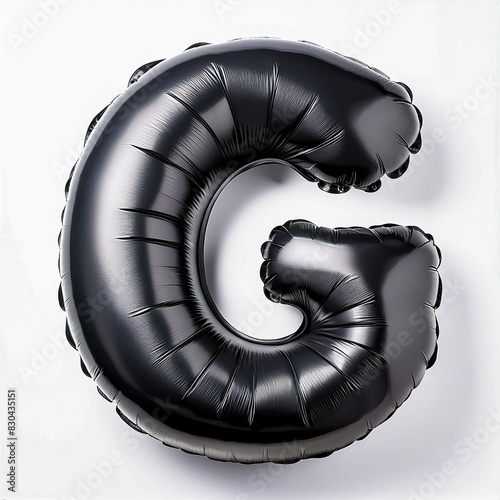Inflate, puffy shapes made of black soft detailed leather, folds and wrinkles on material, isolated on white.