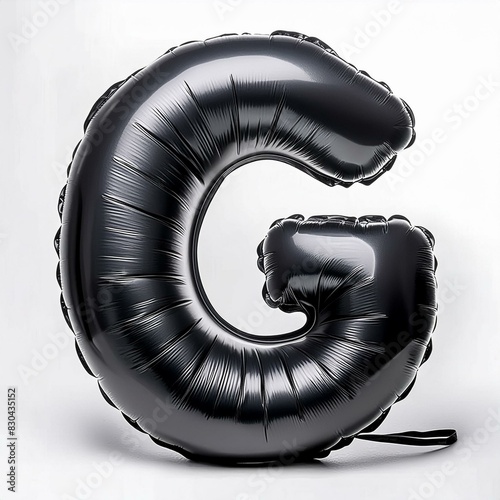 Inflate, puffy shapes made of black soft detailed leather, folds and wrinkles on material, isolated on white. photo