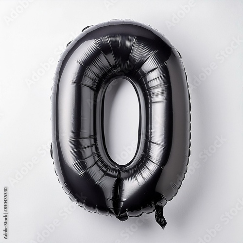 Inflate, puffy shapes made of black soft detailed leather, folds and wrinkles on material, isolated on white.
