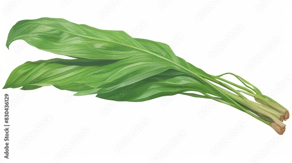A green vegetable with long, thin leaves. It is often used in Asian cuisine. A green vegetable with long, thin leaves. It is often used in Asian cuisine.