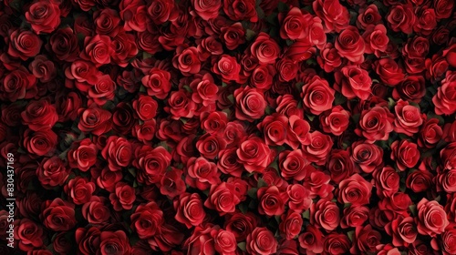 Background full of stunning red roses for celebrations