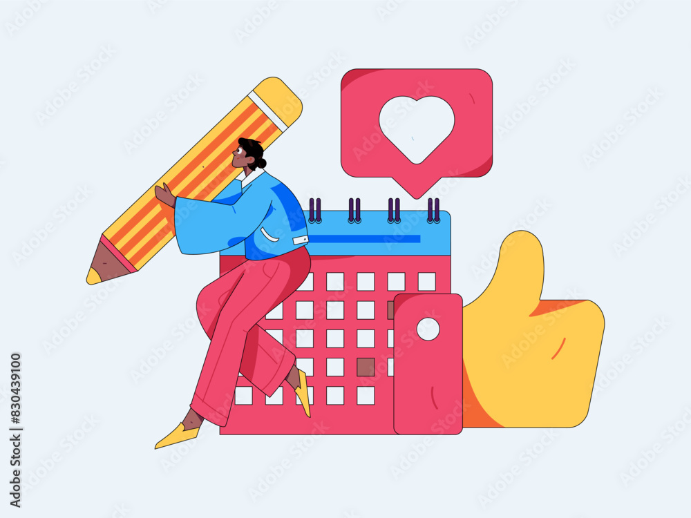 Check-in character flat vector concept operation hand-drawn illustration
