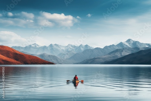 Mountains kayaking outdoors vehicle.