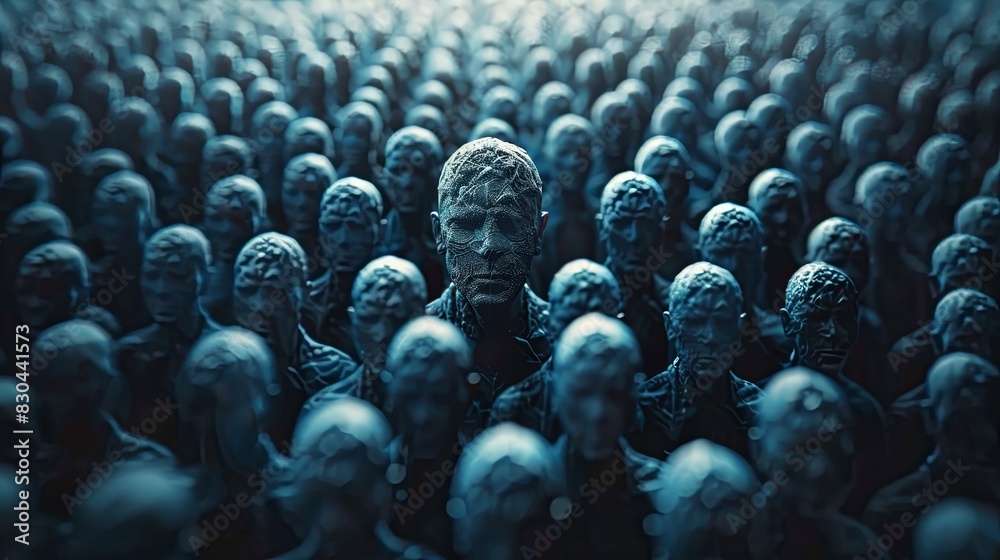 Obraz premium 3D illustration of a crowd of people.