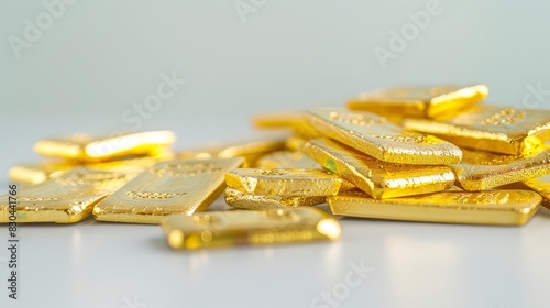 Gold bars isolated on white background. Financial concept.