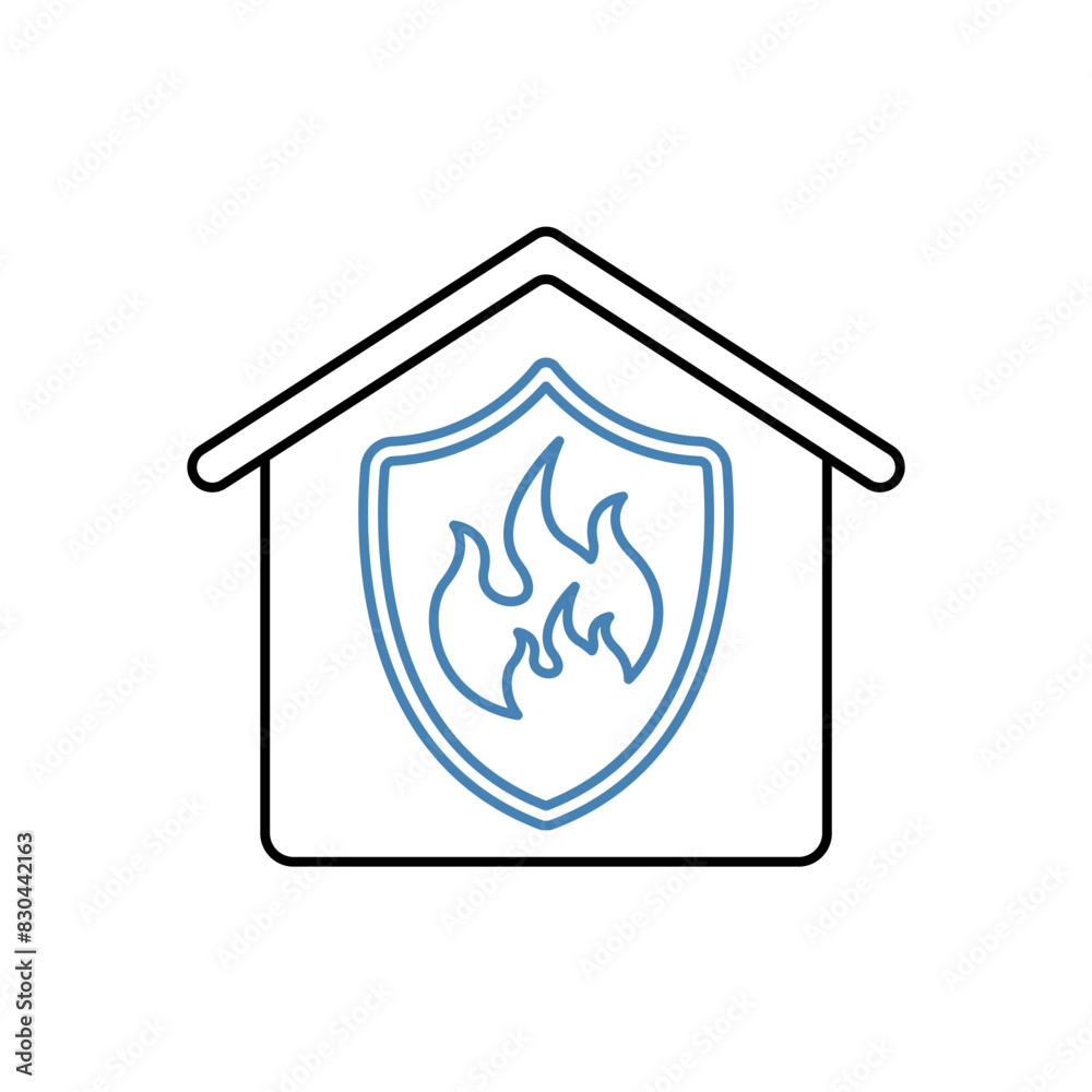 fire station concept line icon. Simple element illustration. fire station concept outline symbol design. fire station concept line icon. Simple element illustration. fire station concept outline symbol design.