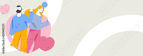 Happy Valentine's Day flat character vector concept business hand drawn illustration
