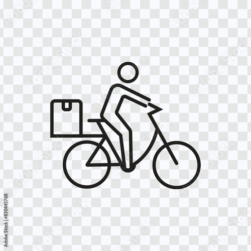 "Delivery Bike Icon Vector Stock: Linear Outline Design for Web and Mobile"