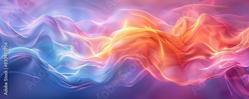 Abstract background with colorful waves and glowing light effects