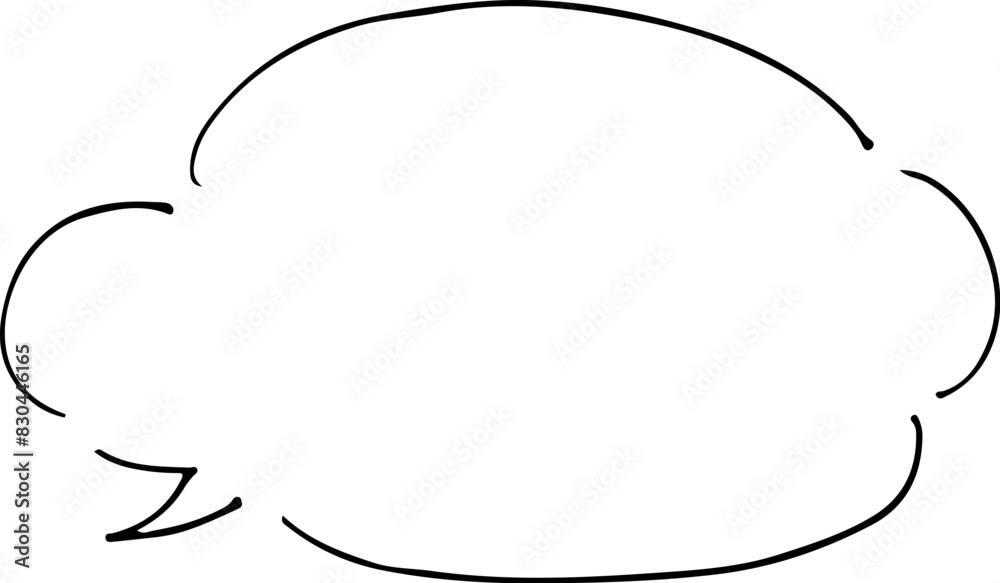 ペン画の手書き風吹き出し素材 ペン画の手書き風吹き出し素材