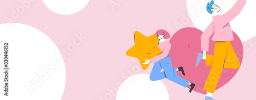 Happy Valentine's Day flat character vector concept business hand drawn illustration
