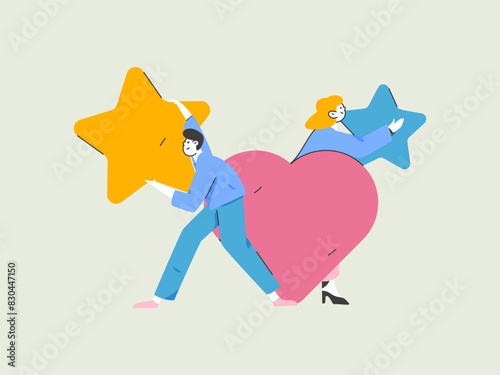 Happy Valentine's Day flat character vector concept business hand drawn illustration
