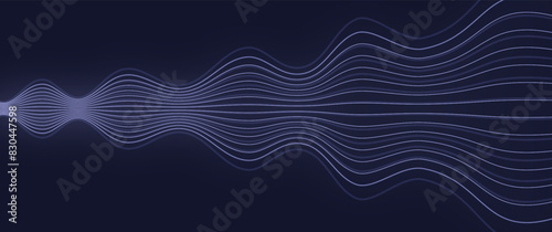 wavy neon blue wavy stripes, retro futuristic vector design for background, element, banner