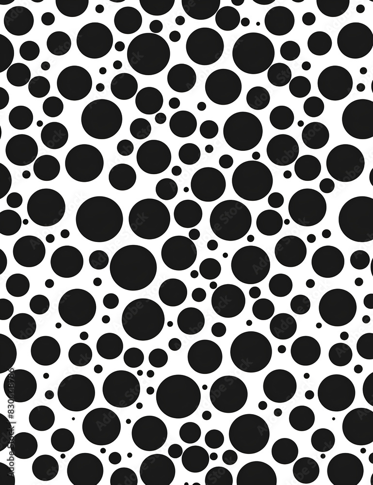 Monochrome Polka Dot Pattern with Varied Sizes Monochrome Polka Dot Pattern with Varied Sizes