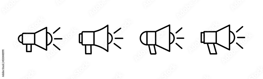 Megaphone icon set. Loudspeaker icon vector. Megaphone icon set. Loudspeaker icon vector.