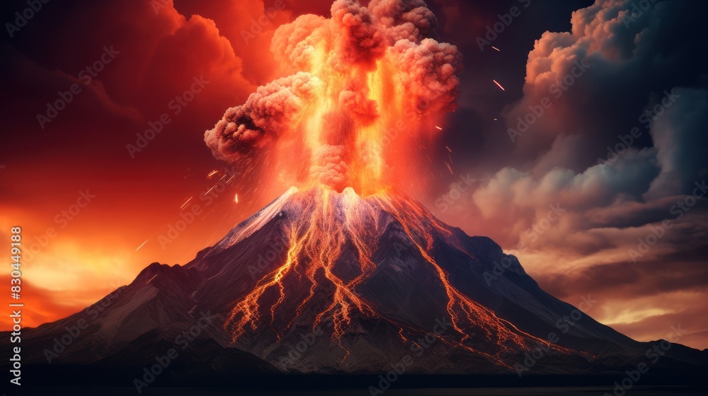 Orange flames lick the night sky as a wildfire burns in the mountains