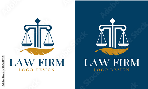 Law Logo Vector Design. Lawyer, attorney, jurist, business, legal services logo.