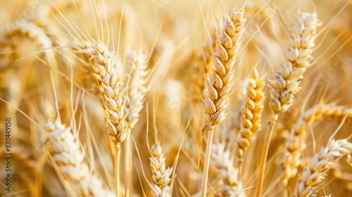 Fields of wheat with mature grains photo