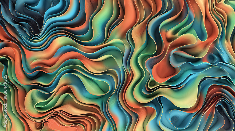 Obraz premium Background pattern featuring colorful and abstract fractal art with a psychedelic style.