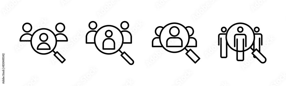 Hiring icon set. Search job vacancy icon. Human resources concept. Recruitment Hiring icon set. Search job vacancy icon. Human resources concept. Recruitment