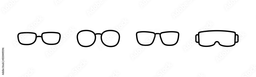 Glasses icon set. Glasses vector icon Glasses icon set. Glasses vector icon