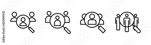 Hiring icon set. Search job vacancy icon. Human resources concept. Recruitment