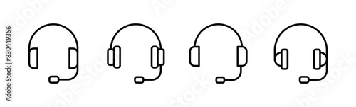 Headphone icon set. Headvector icon symbols