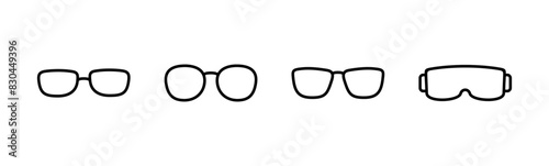 Glasses icon set. Glasses vector icon