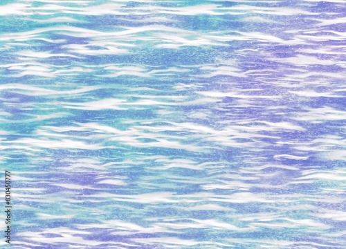 Illustration of waves with a bluish-purple atmospheric color.