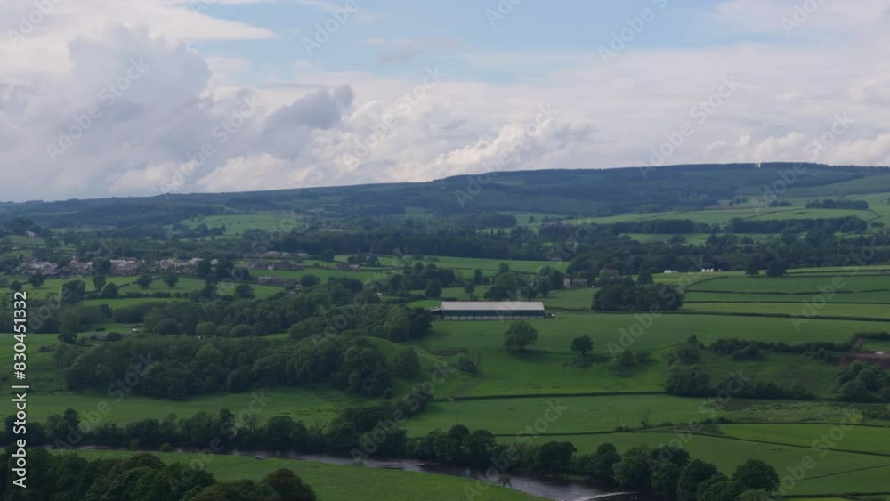 Aerial view of beautiful British countryside in the Forest of Bowland Aerial view of beautiful British countryside in the Forest of Bowland