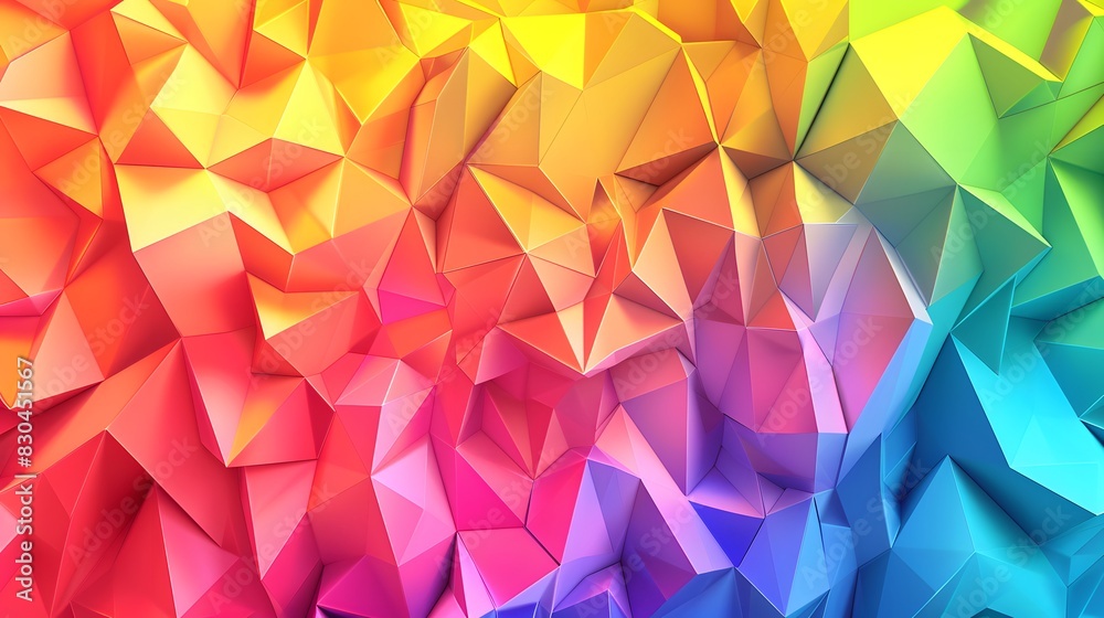 Color Blend Rainbow Trendy Low Poly BG Design. 