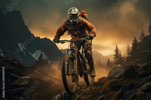 Bicycle sports motorcycle mountain. photo