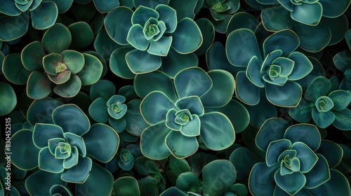 Close Up of Euphorbia Plants Perennial Succulent Spurge Displaying Tropical Plants Concept photo