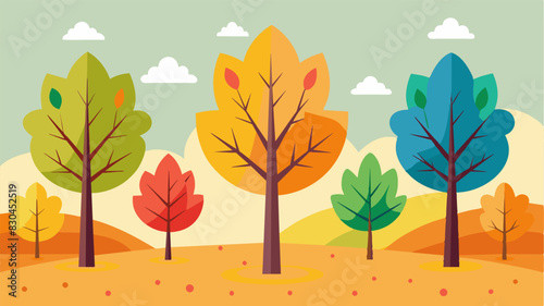 The colorful fall leaves of the newly planted trees bring joy and beauty to everyone who passes by creating a sense of pride and ownership for the community.. Vector illustration