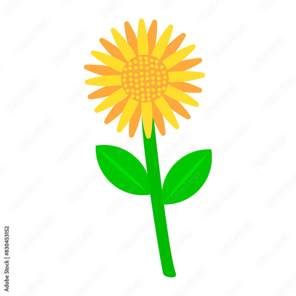 Obraz premium Flat style sunflower vector illustration