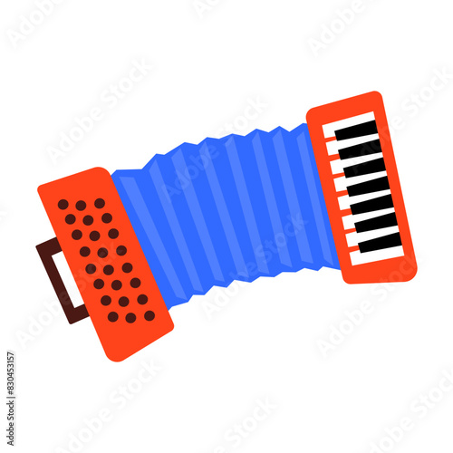 Flat design style accordion vector illustration