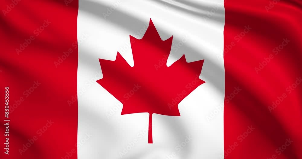 flag of Canada. Canadian flag background. 4k 60FPS