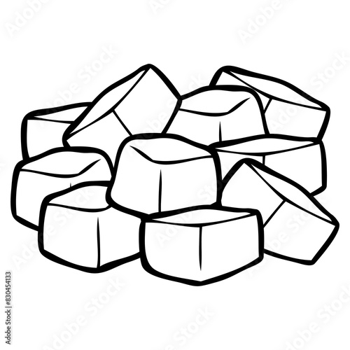 coal outline vector illustration isolated on white background