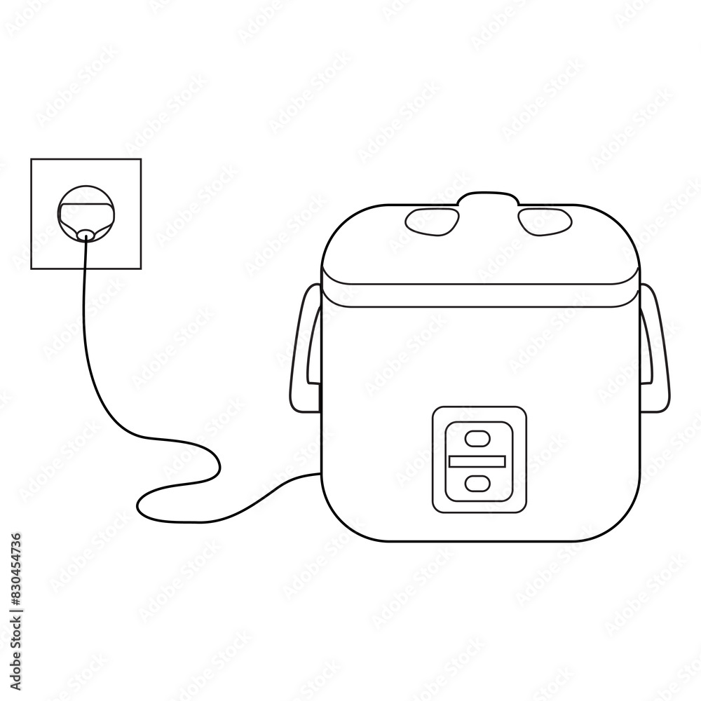 Fototapeta premium rice cooker outline vector illustration