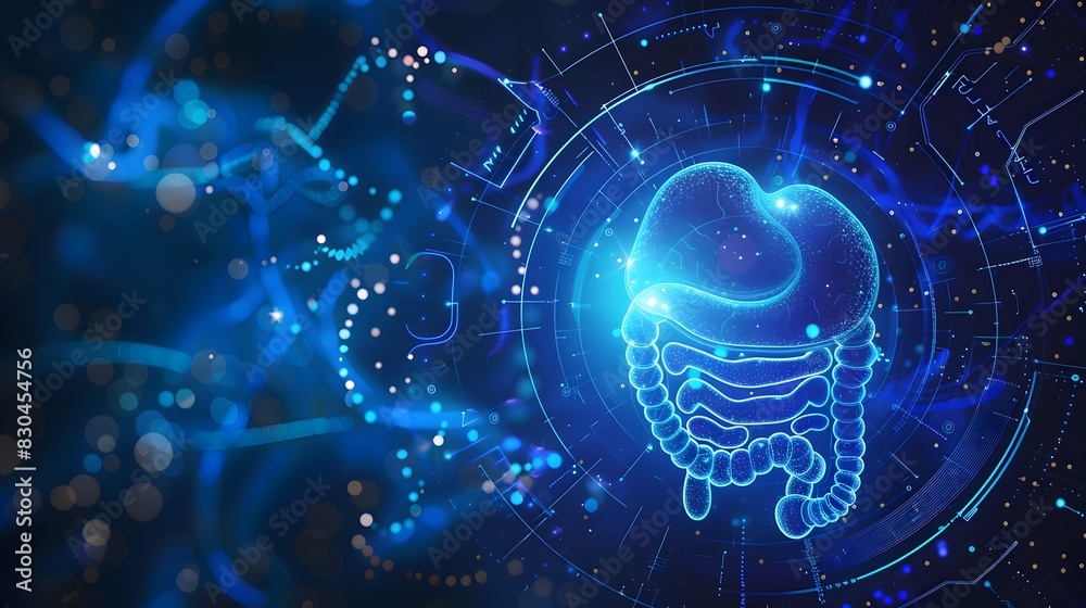 Glowing Microscopic Visualization of the Human Digestive System Glowing Microscopic Visualization of the Human Digestive System