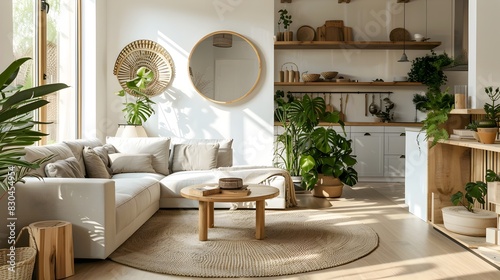 Wallpaper Mural Cozy and Inviting Scandinavian Style Living Room with Natural Decor Torontodigital.ca