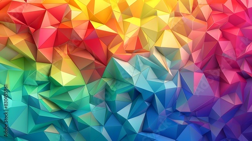 Color Blend Rainbow Trendy Low Poly BG Design. 