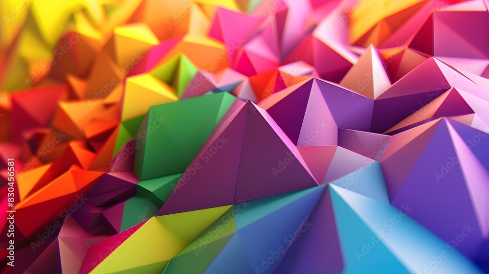 Fototapeta premium Color Blend Rainbow Trendy Low Poly BG Design. 